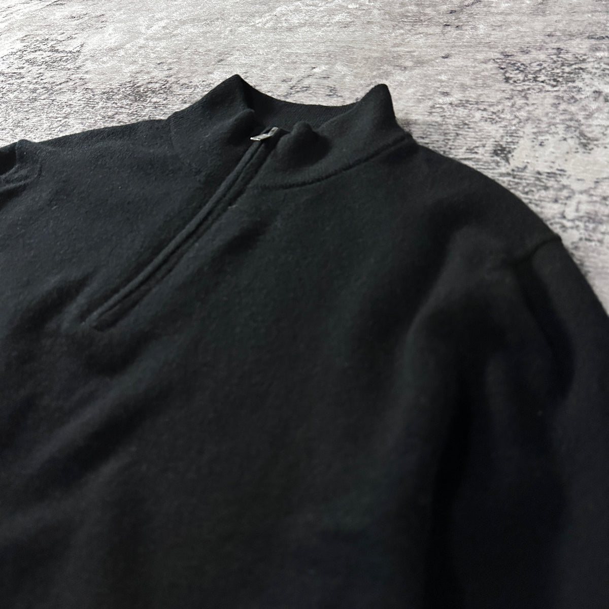 Quince Black 100% Cashmere Half Zip Mock Neck Sweater Size L