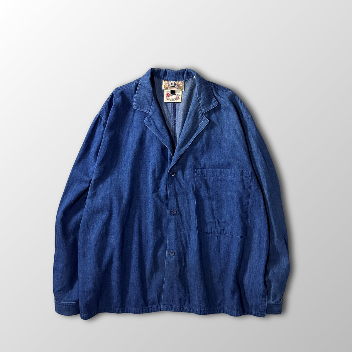 BIS by Gene Ewing Indigo Denim Tailored Jacket Made in USA Size S (Fits L)