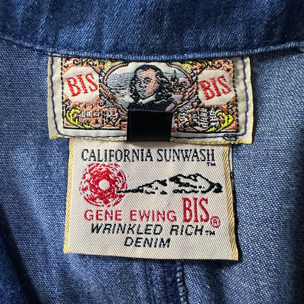 BIS by Gene Ewing Indigo Denim Tailored Jacket Made in USA Size S (Fits L)