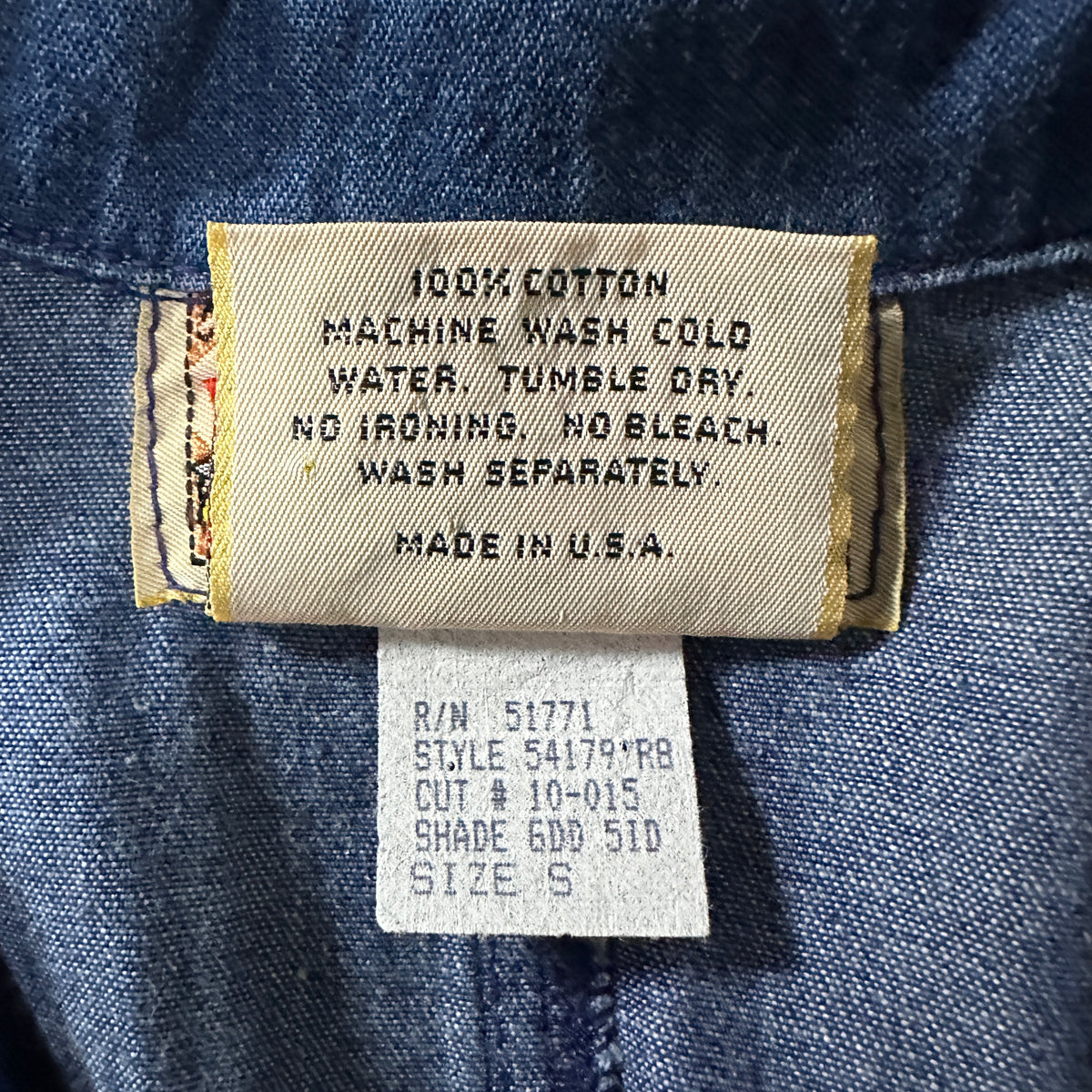 BIS by Gene Ewing Indigo Denim Tailored Jacket Made in USA Size S (Fits L)
