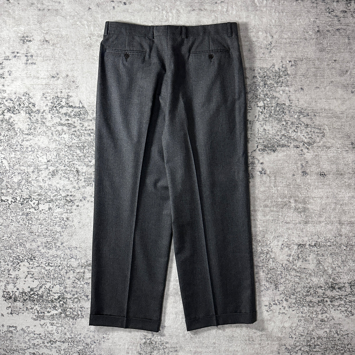 Zanella Gray 100% Virgin Wool Flannel Pleated Trousers Made in Italy