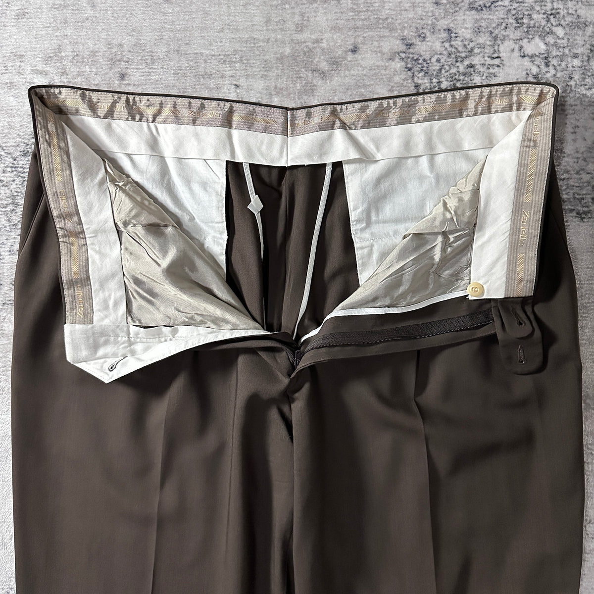 Zanella Brown Pleated Trousers Made in Italy Size 38