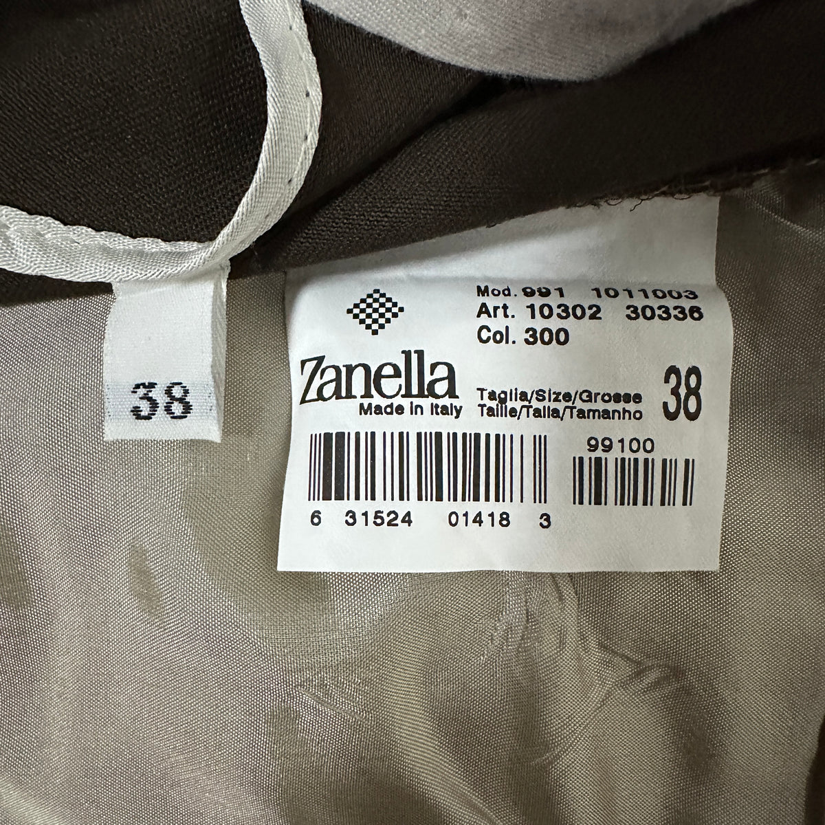 Zanella Brown Pleated Trousers Made in Italy Size 38