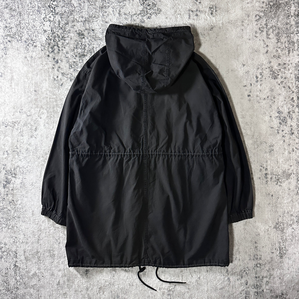 Anchor Blue Black 100% Cotton Hooded Coat Size L