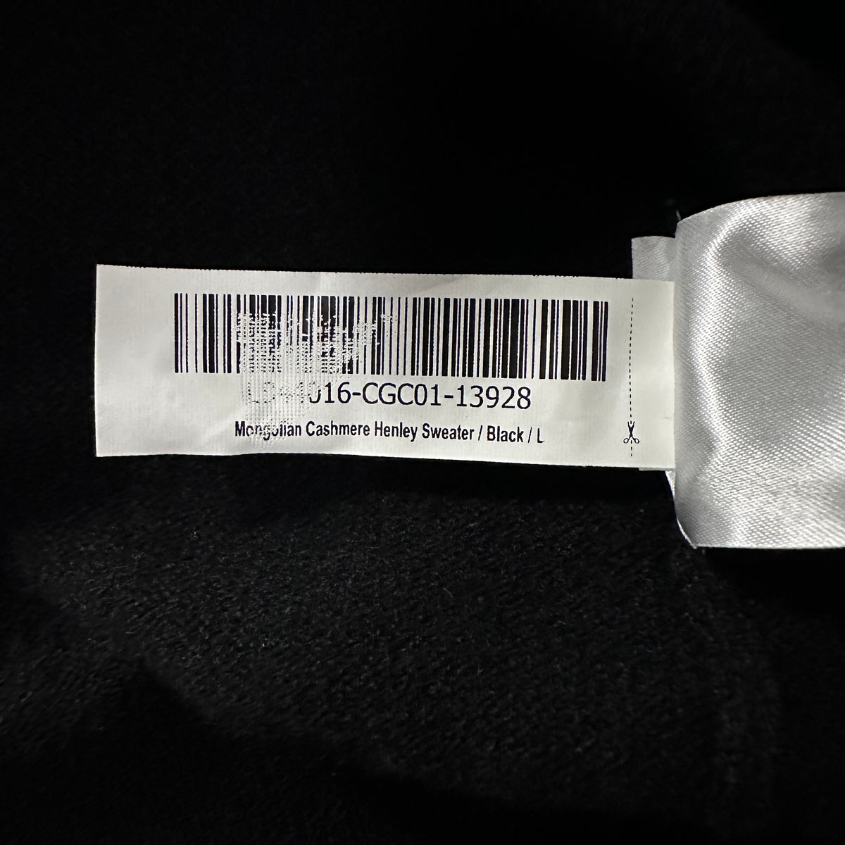 Quince Black 100% Cashmere Henley Sweater Size L