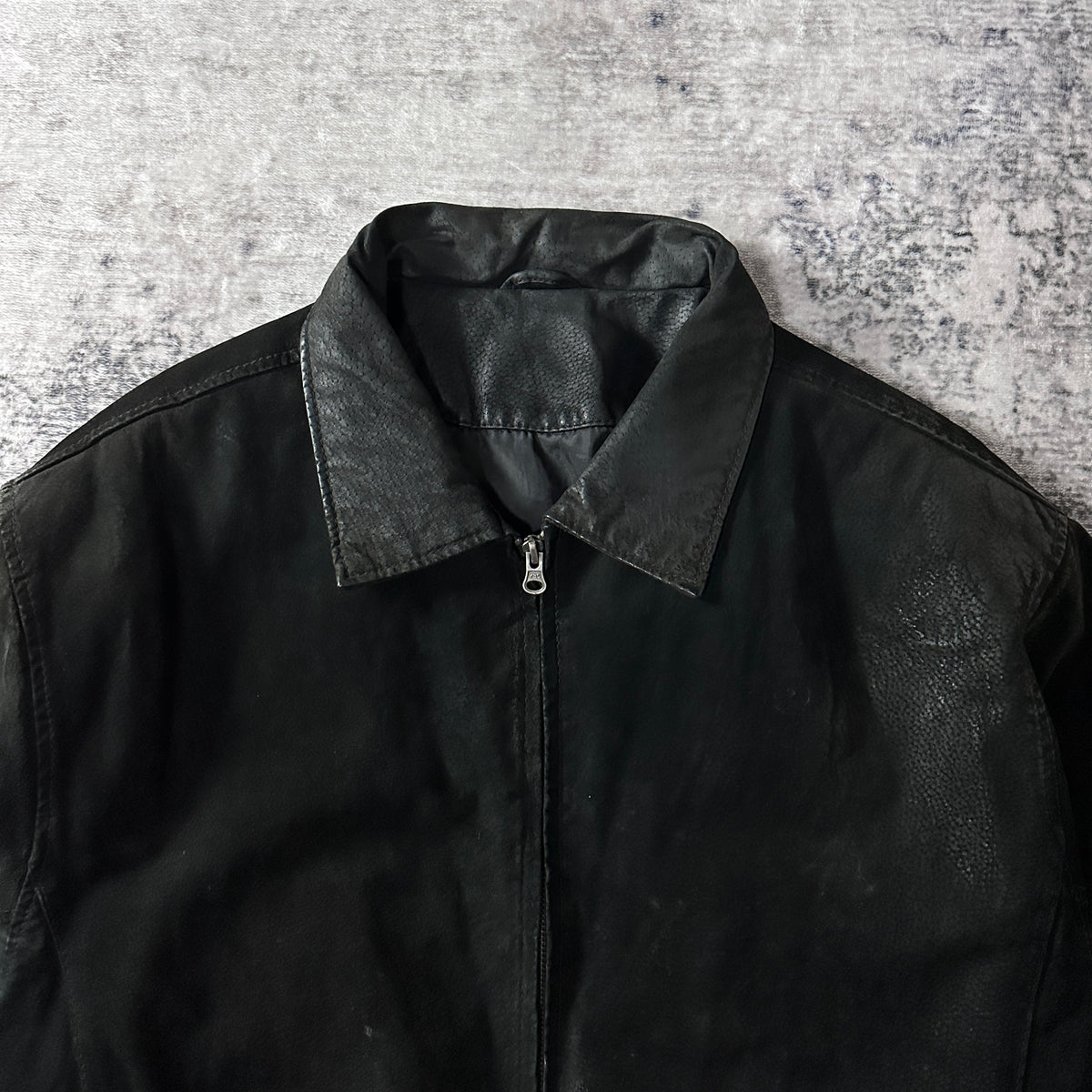Knightsbridge Outerwear Black Leather Zip Jacket Size L