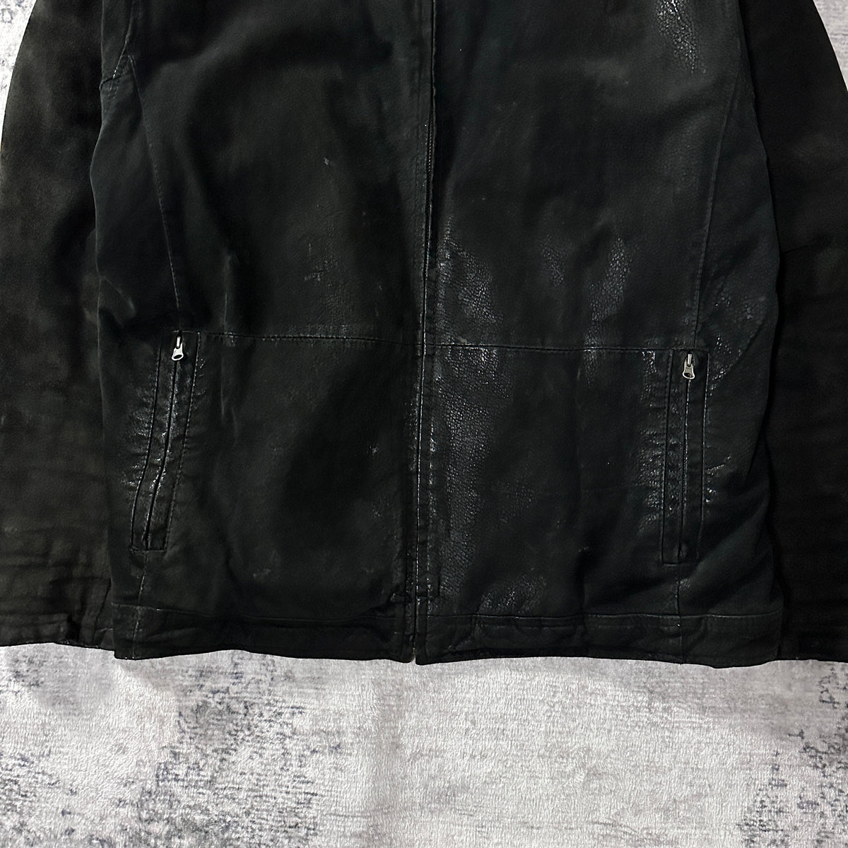 Knightsbridge Outerwear Black Leather Zip Jacket Size L