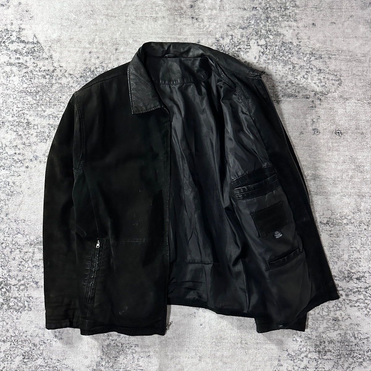 Knightsbridge Outerwear Black Leather Zip Jacket Size L