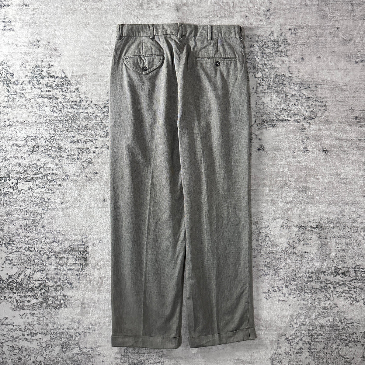 Polo by Ralph Lauren Gray Houndstooth Cotton Pleated Trousers Size W32
