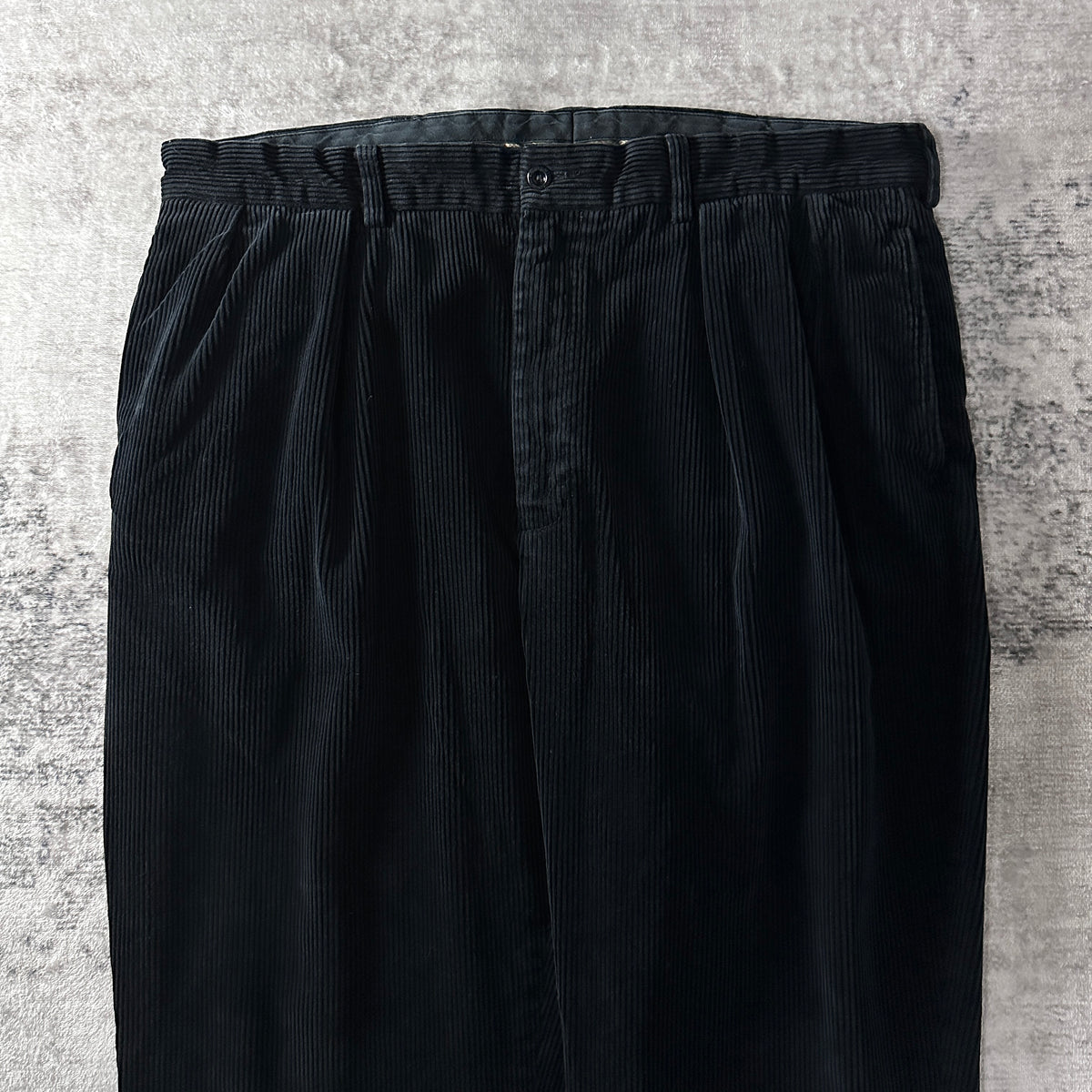 Polo by Ralph Lauren Andrew Pant Black Wide Wale Corduroy Pleated Pants Size W40