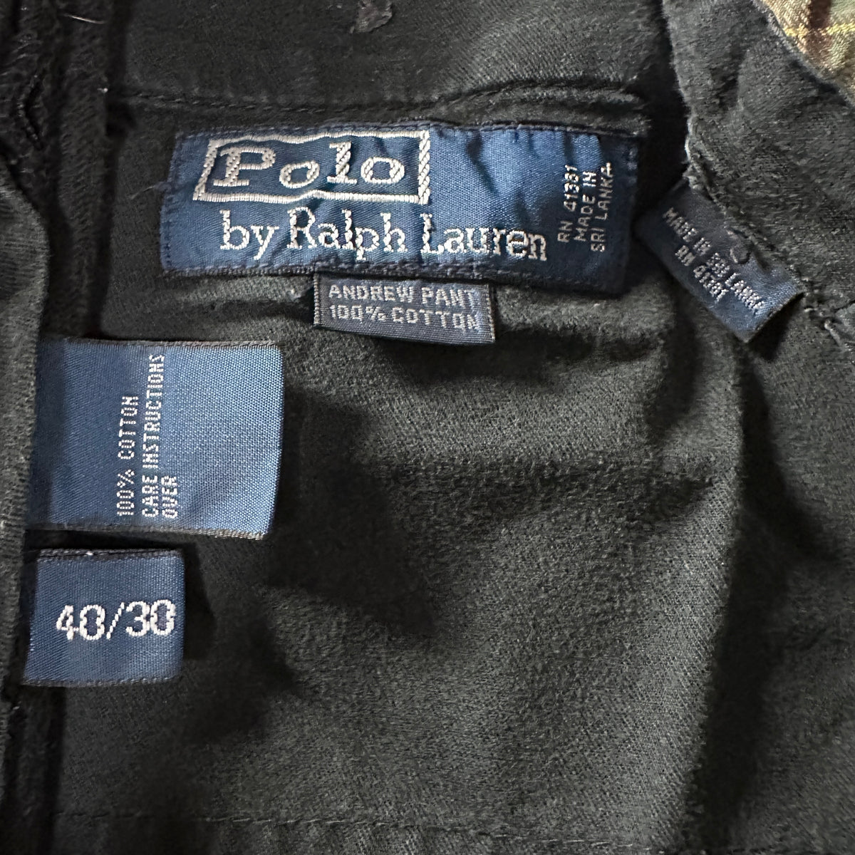 Polo by Ralph Lauren Andrew Pant Black Wide Wale Corduroy Pleated Pants Size W40