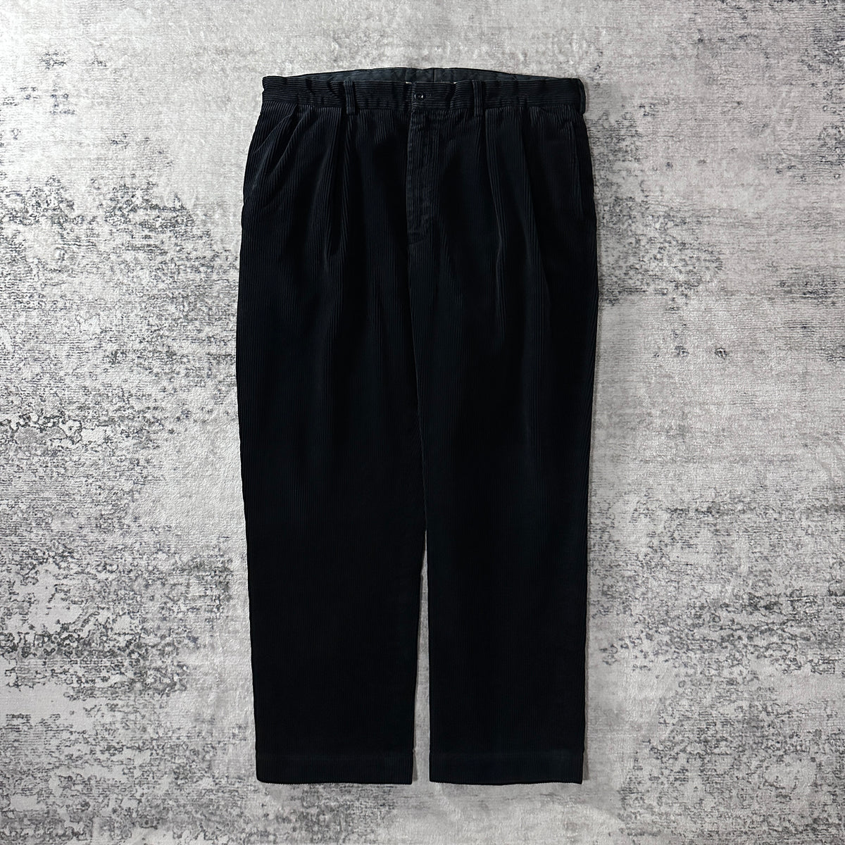 Polo by Ralph Lauren Andrew Pant Black Wide Wale Corduroy Pleated Pants Size W40