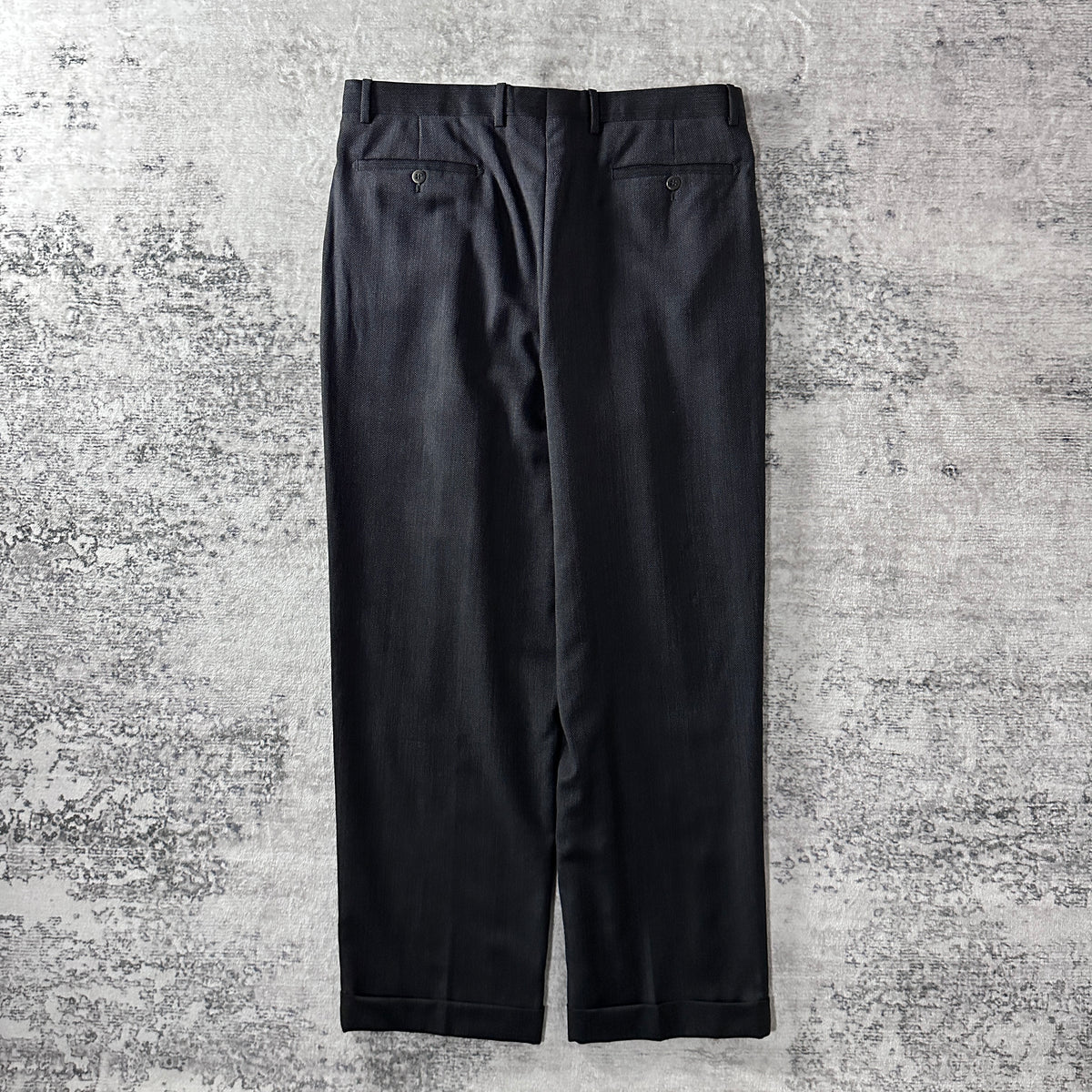 Zanella Black Gray 100% Virgin Wool Pleated Trousers Made in Italy Size 36