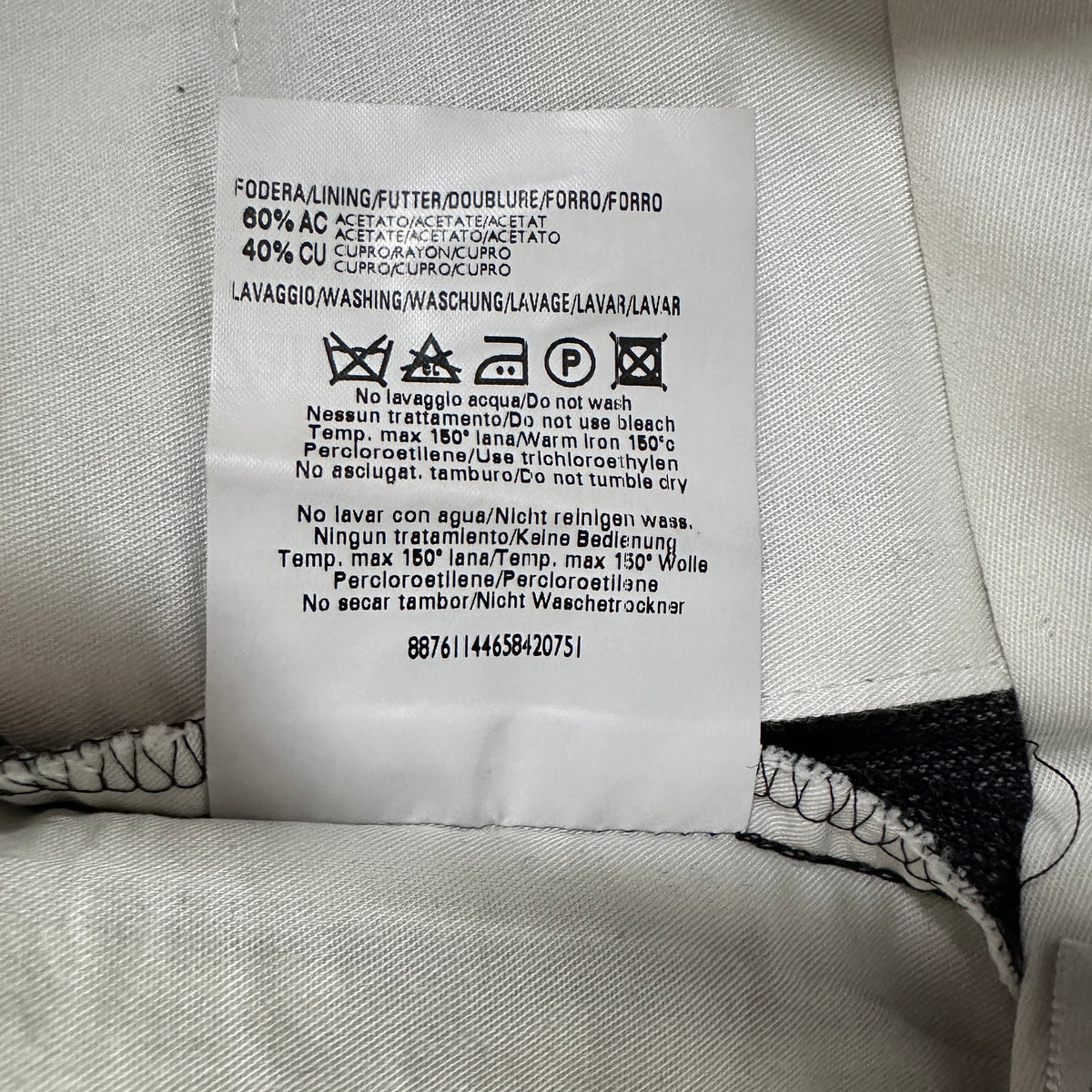 Zanella Black Gray 100% Virgin Wool Pleated Trousers Made in Italy Size 36