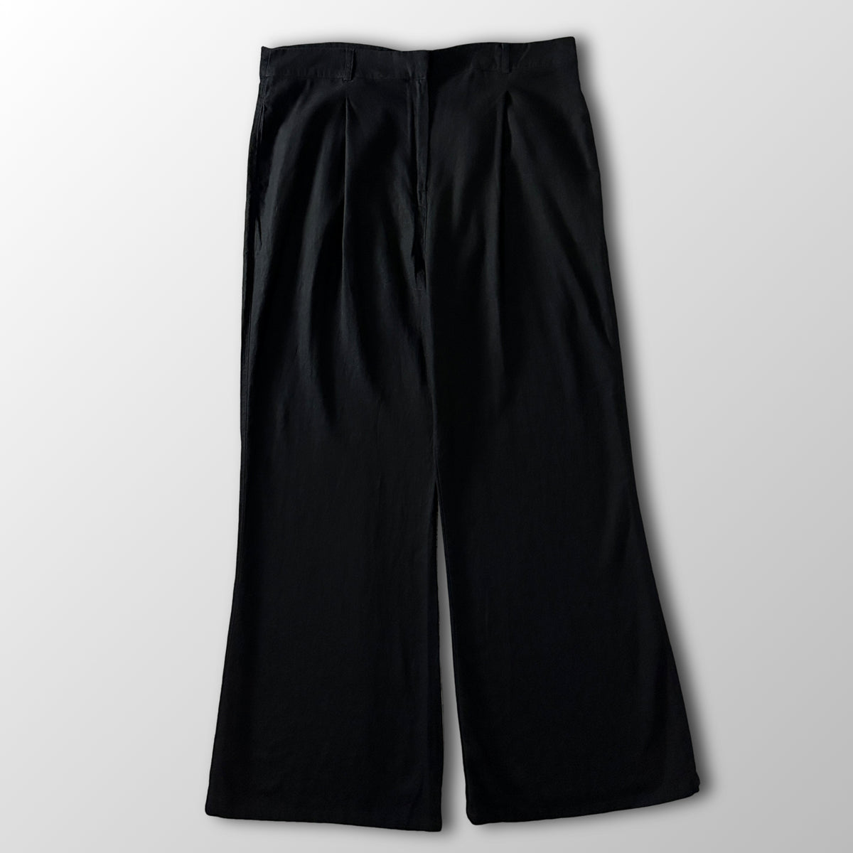 Anthropologie Black Wide Leg Pleated Trousers Size XL