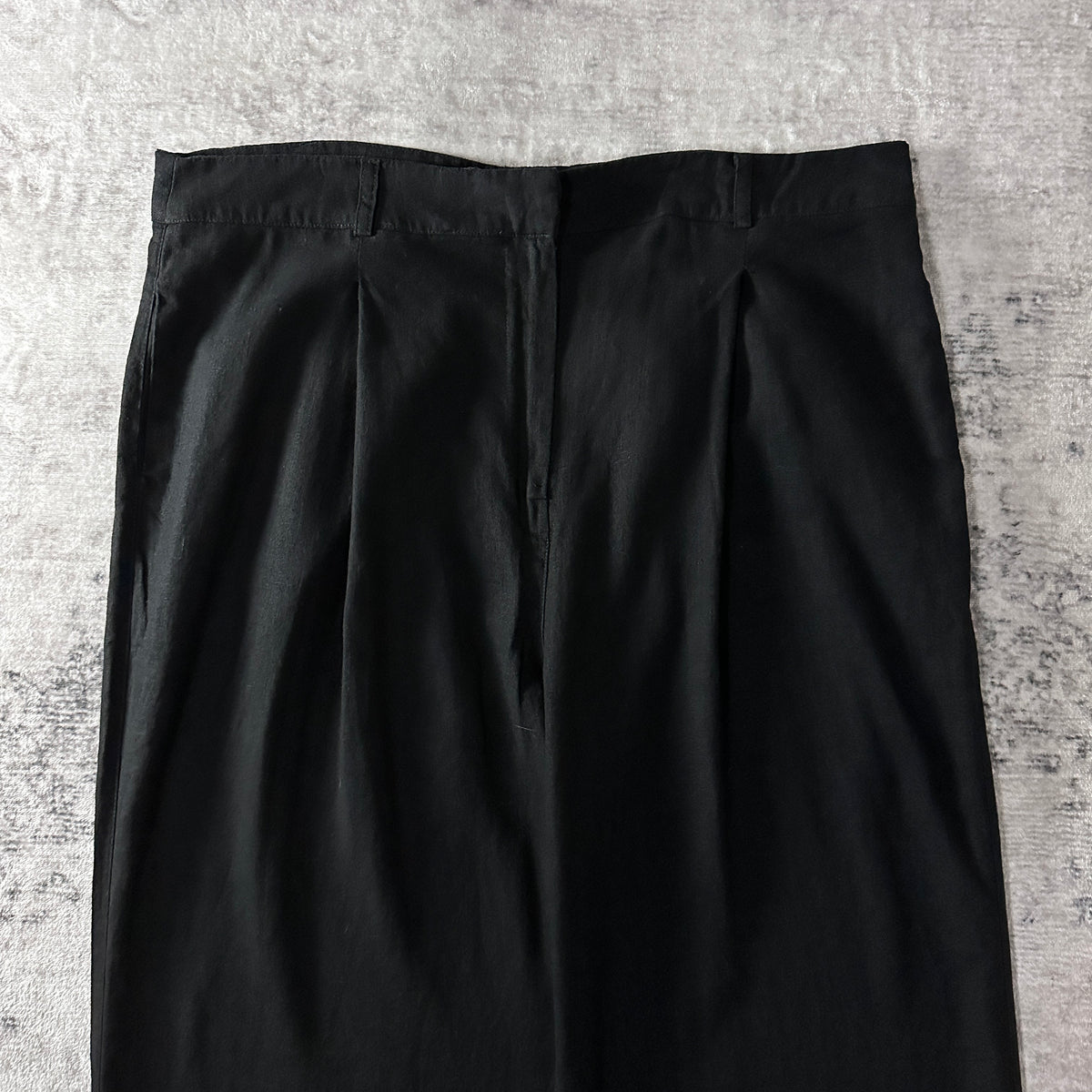 Anthropologie Black Wide Leg Pleated Trousers Size XL