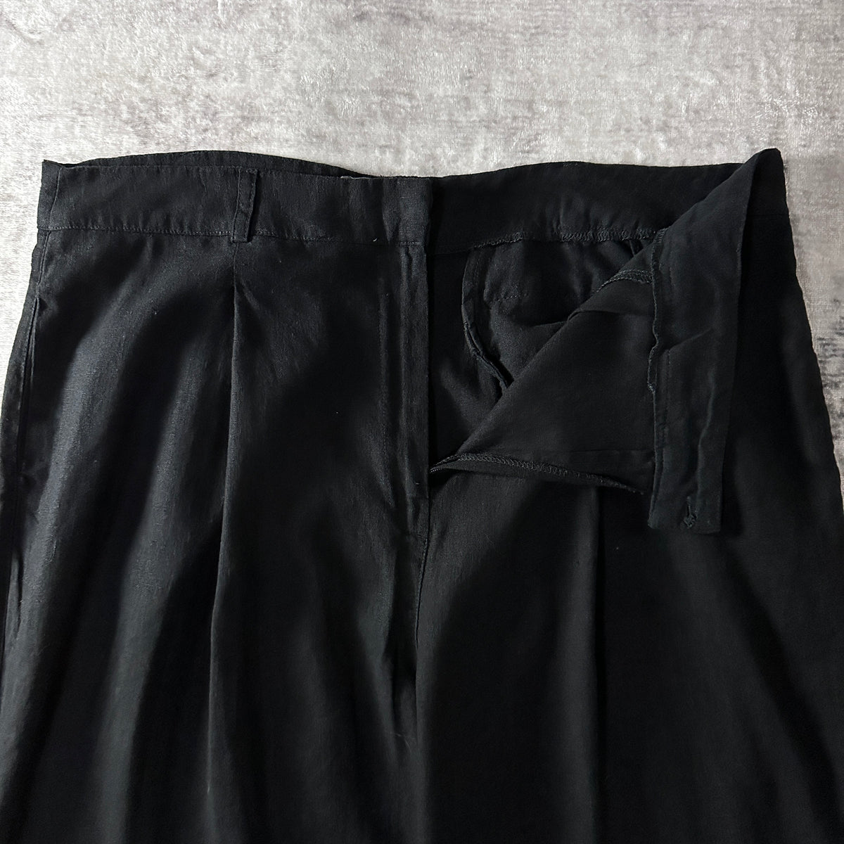 Anthropologie Black Wide Leg Pleated Trousers Size XL
