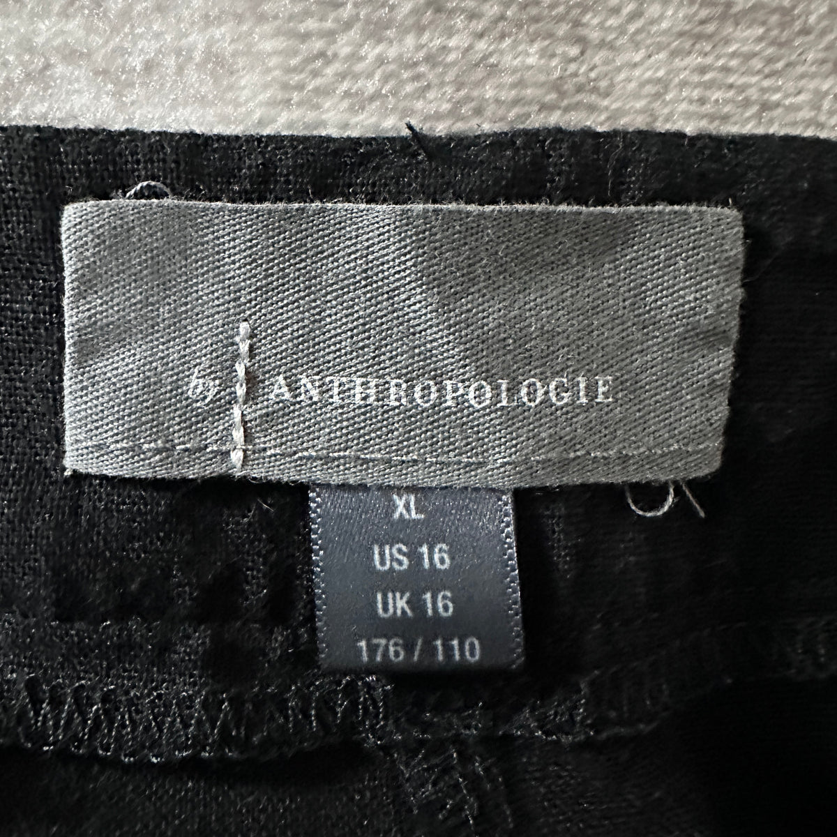 Anthropologie Black Wide Leg Pleated Trousers Size XL
