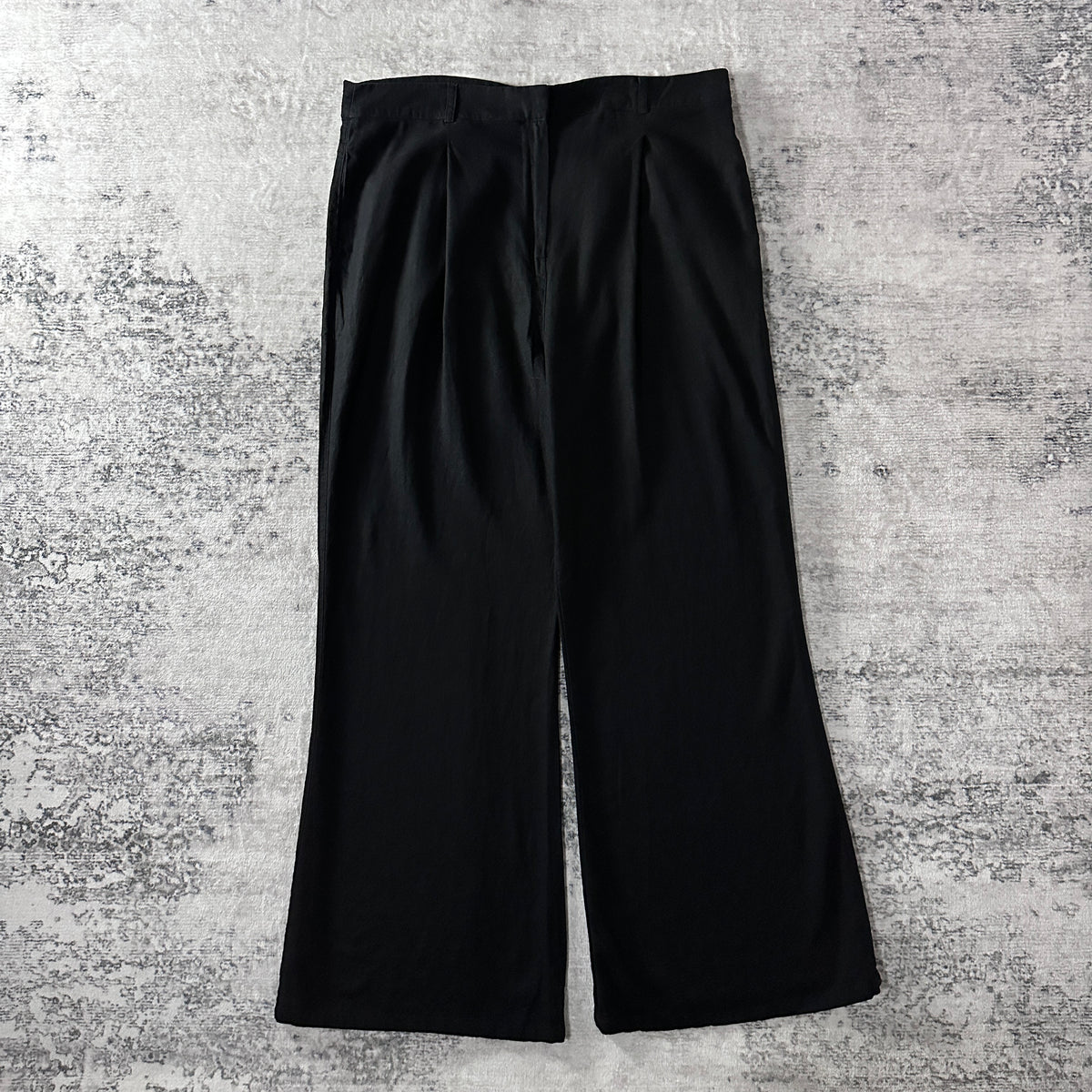 Anthropologie Black Wide Leg Pleated Trousers Size XL