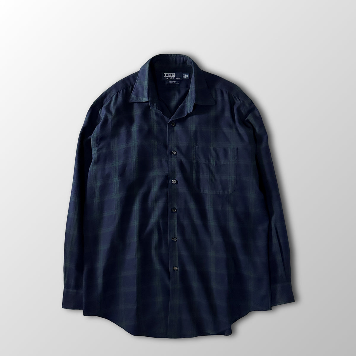 Polo by Ralph Lauren Marlowe Navy Check Cotton Wool Flannel Shirt Size M