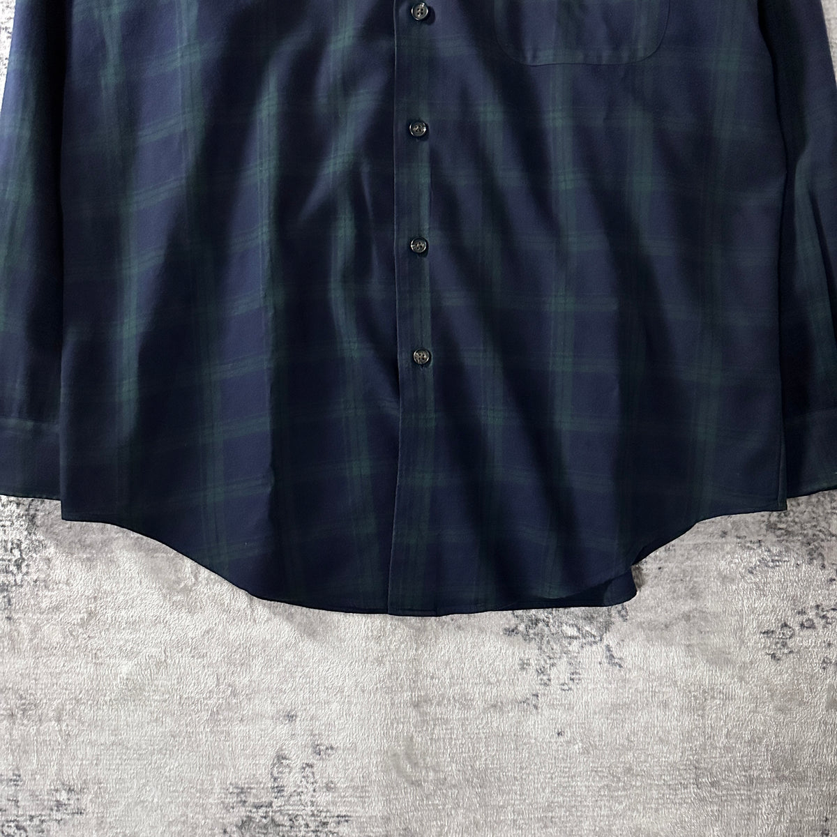 Polo by Ralph Lauren Marlowe Navy Check Cotton Wool Flannel Shirt Size M