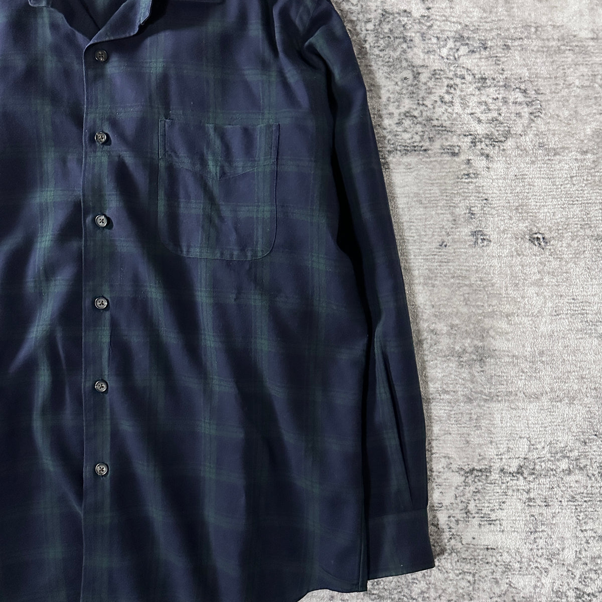 Polo by Ralph Lauren Marlowe Navy Check Cotton Wool Flannel Shirt Size M