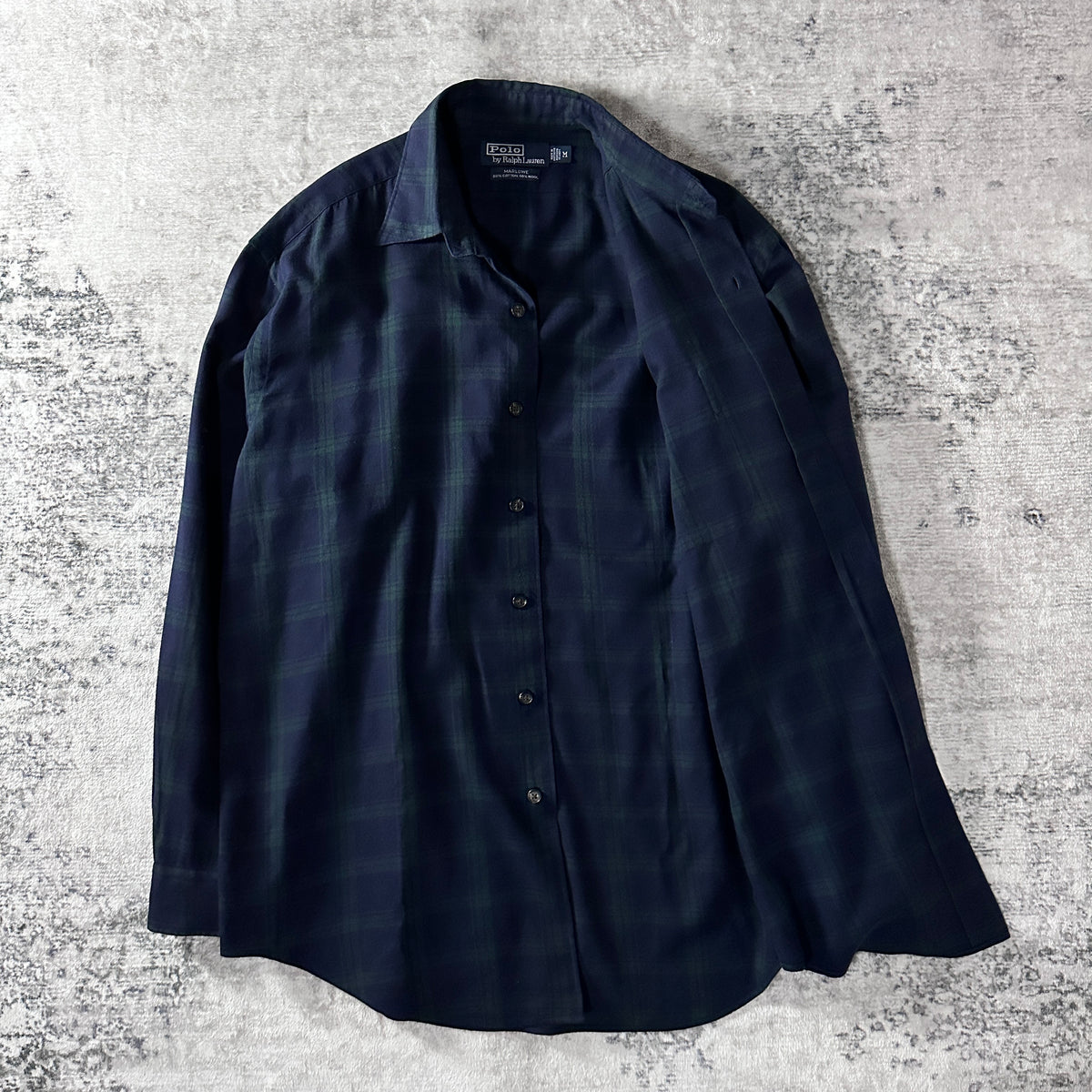Polo by Ralph Lauren Marlowe Navy Check Cotton Wool Flannel Shirt Size M