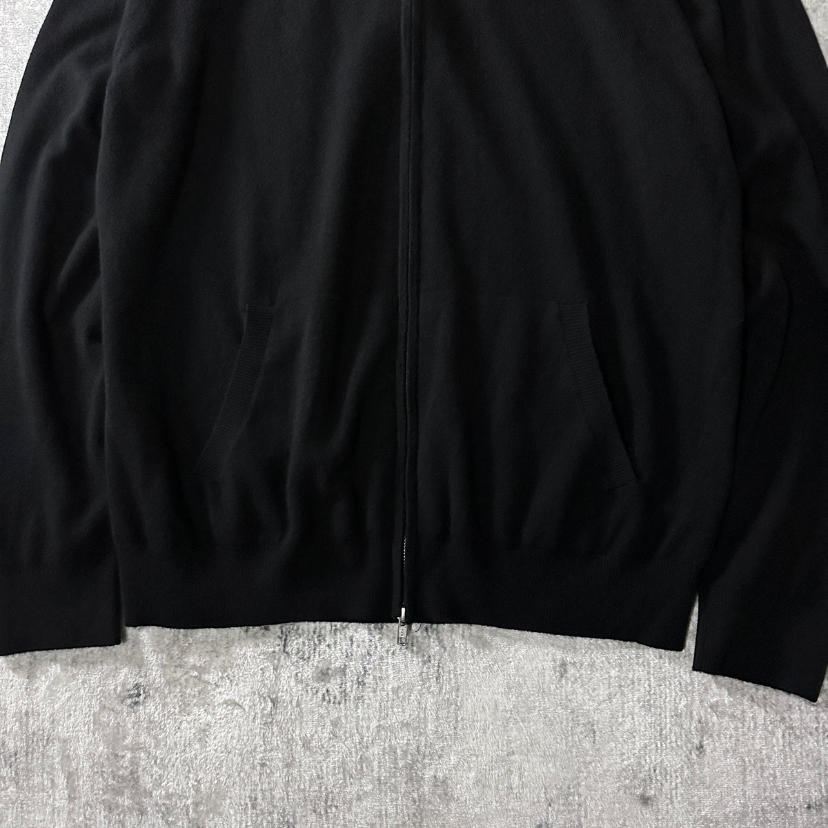 Quince Black 100% Cashmere Full Zip Sweater Size XL