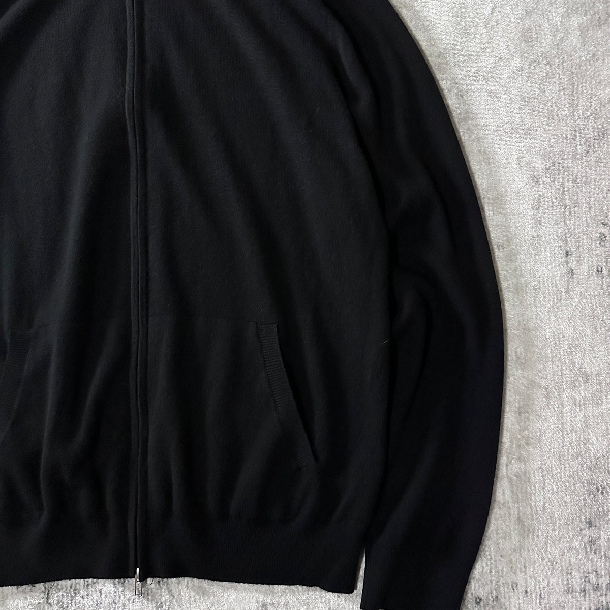 Quince Black 100% Cashmere Full Zip Sweater Size XL