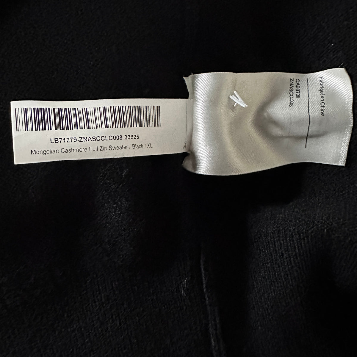 Quince Black 100% Cashmere Full Zip Sweater Size XL