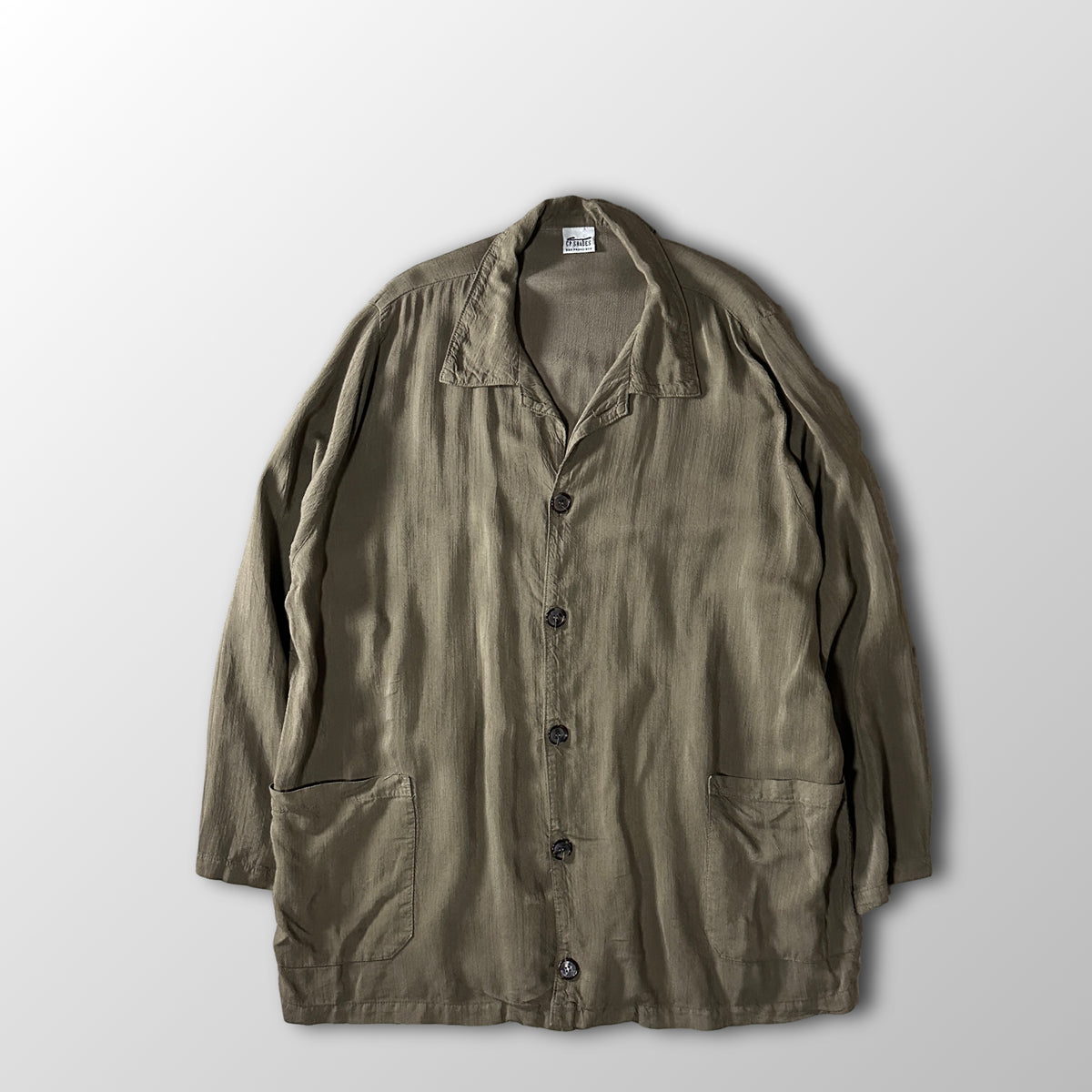 CP Shades Khaki 100% Rayon Long Shirt Size M