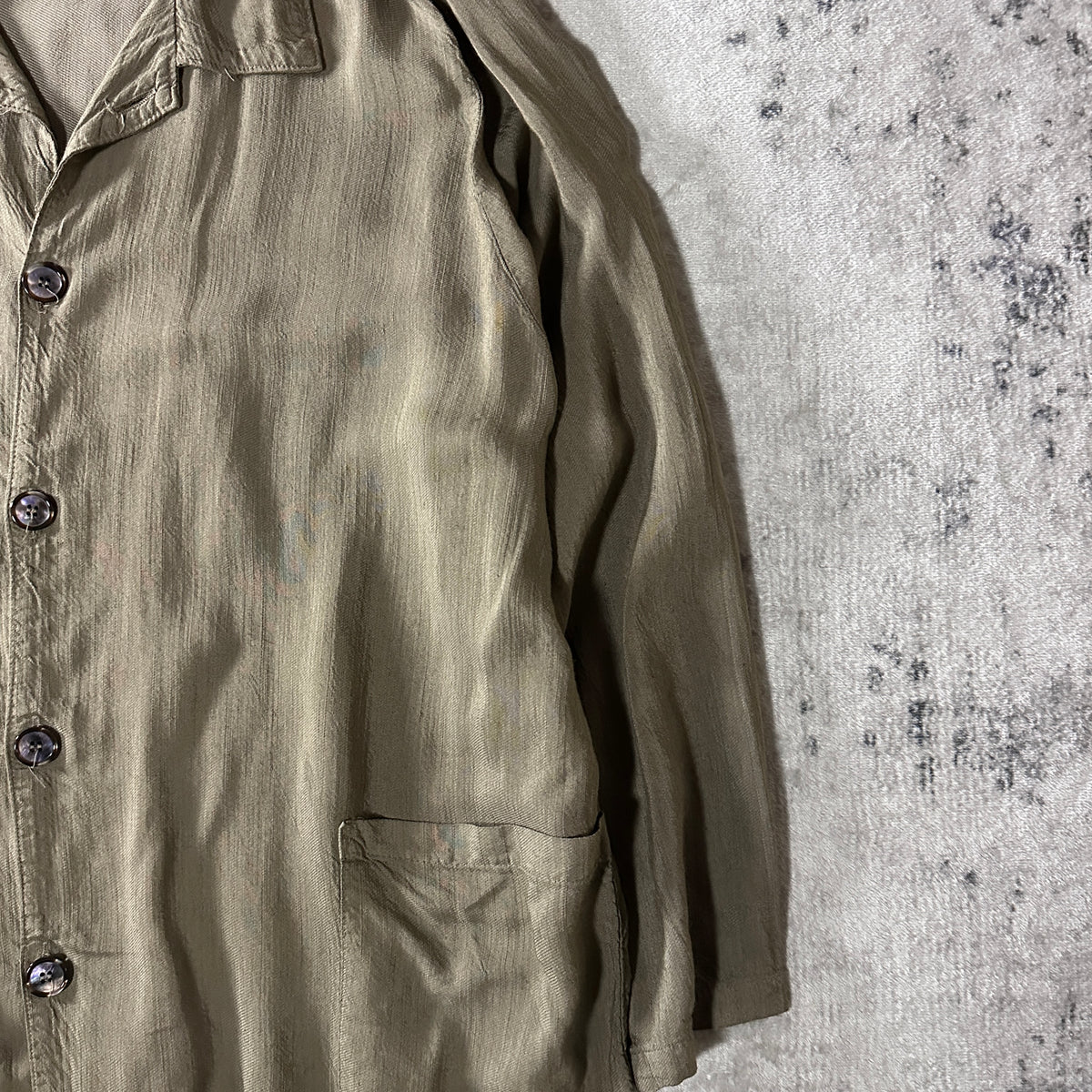 CP Shades Khaki 100% Rayon Long Shirt Size M