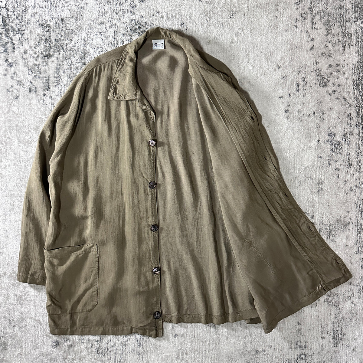 CP Shades Khaki 100% Rayon Long Shirt Size M
