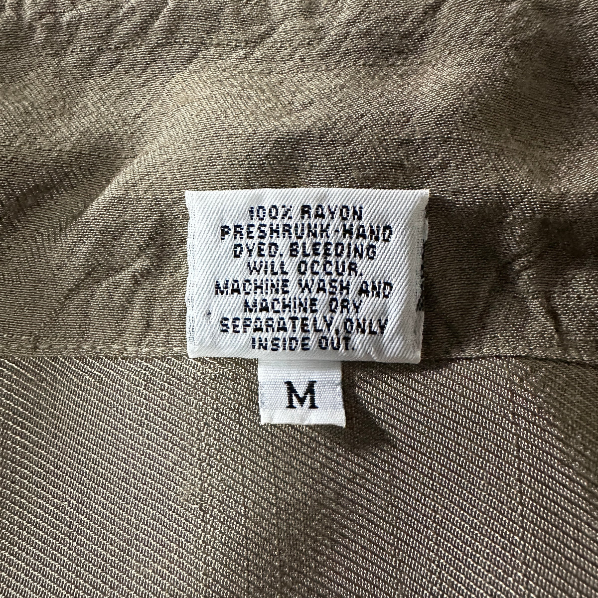 CP Shades Khaki 100% Rayon Long Shirt Size M