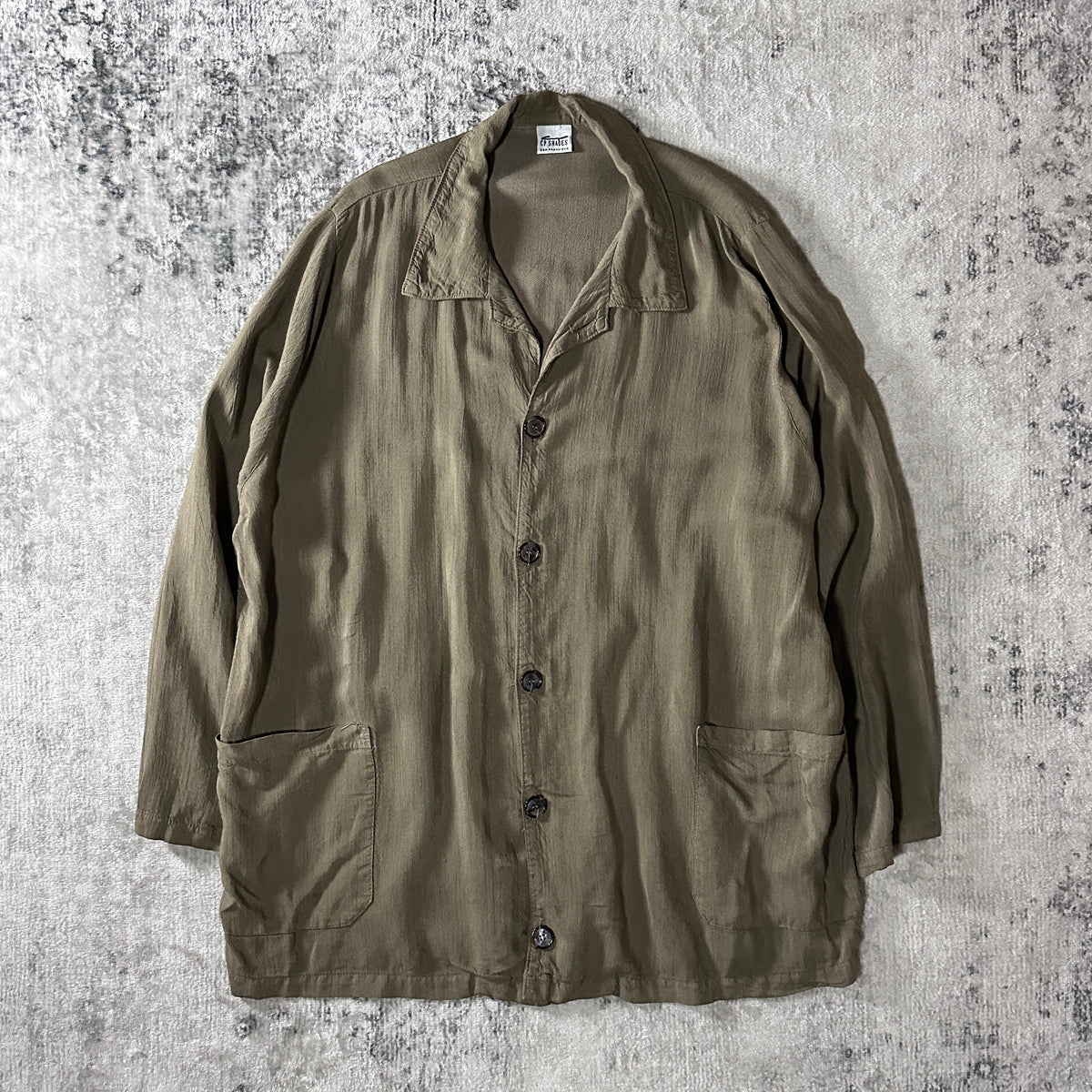 CP Shades Khaki 100% Rayon Long Shirt Size M