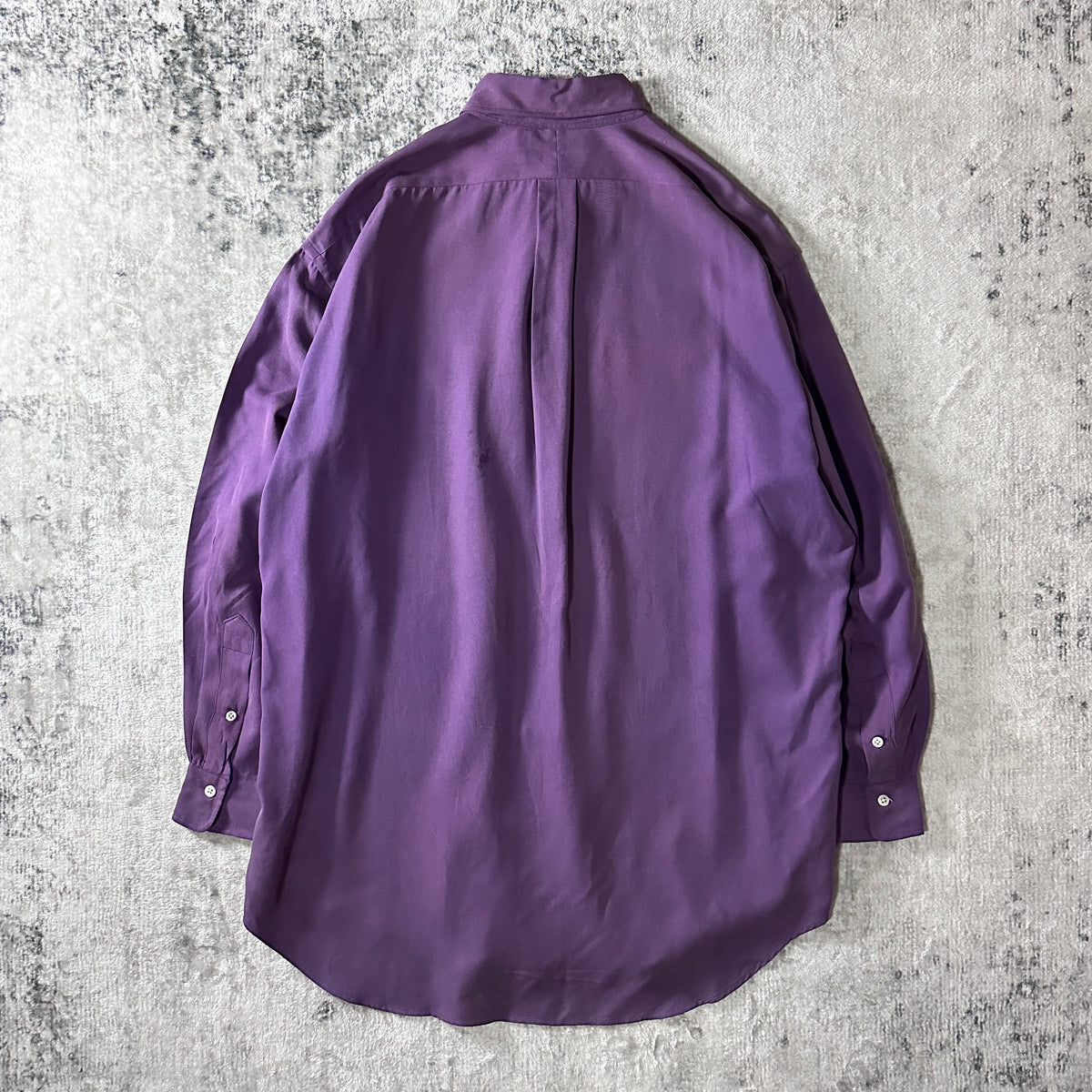 Ralph Lauren Purple 100% Silk Button Down Shirt Made in USA Size L