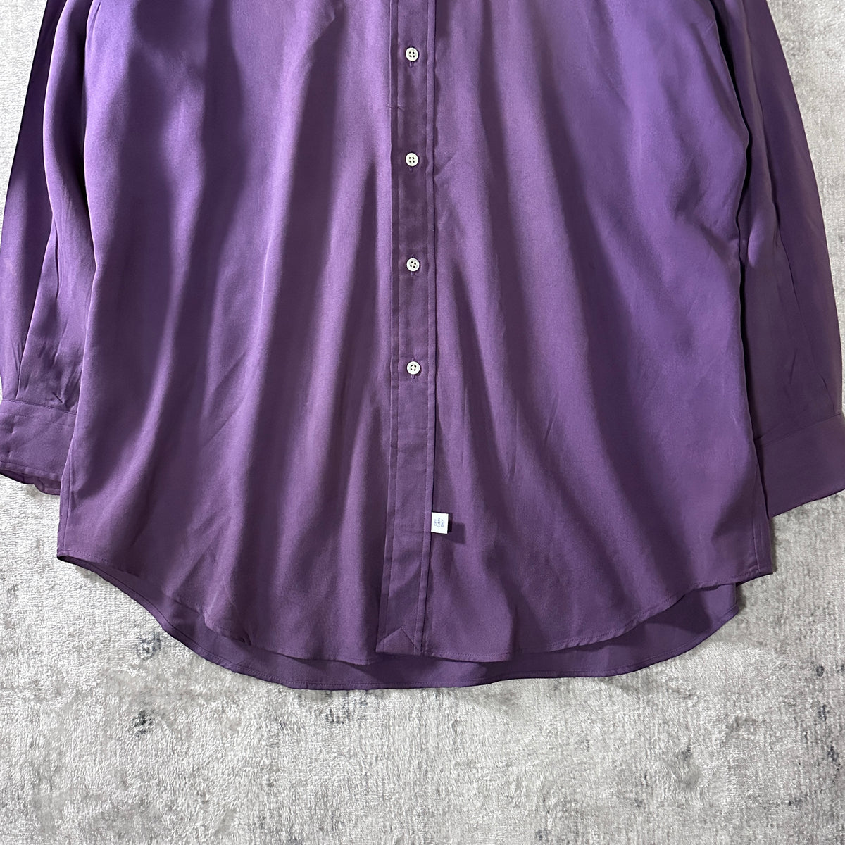 Ralph Lauren Purple 100% Silk Button Down Shirt Made in USA Size L