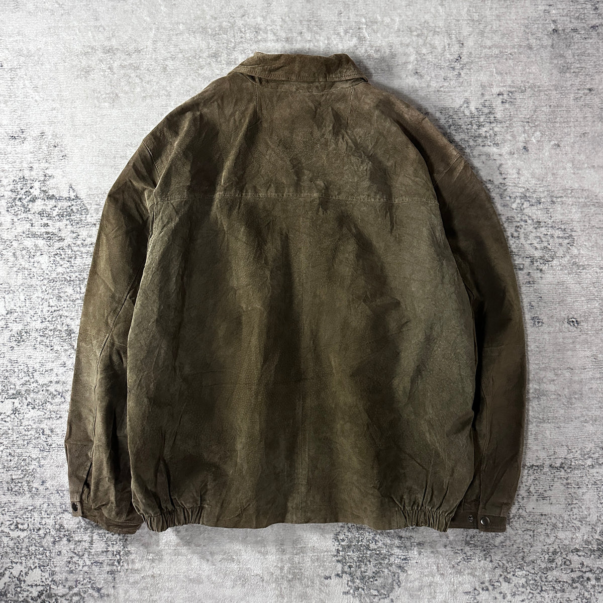 American Classics Colebrook Khaki Suede Leather Zip Blouson Size XL
