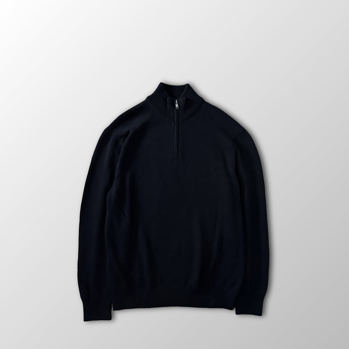 Quince Black Organic Cotton Quarter Zip Sweater Size XL