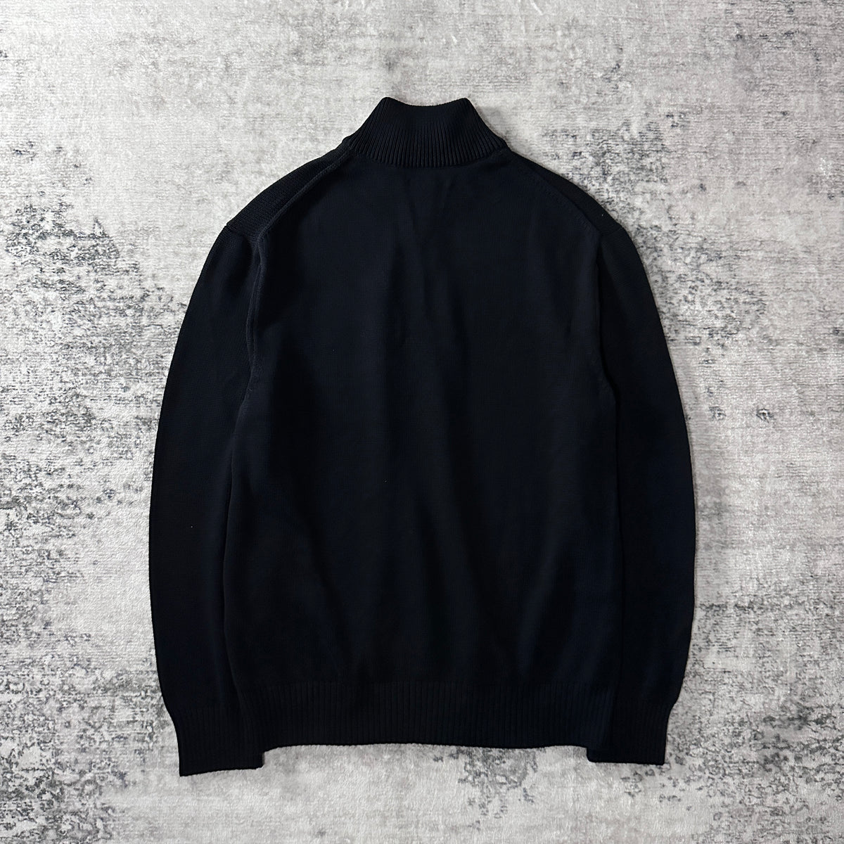 Quince Black Organic Cotton Quarter Zip Sweater Size XL