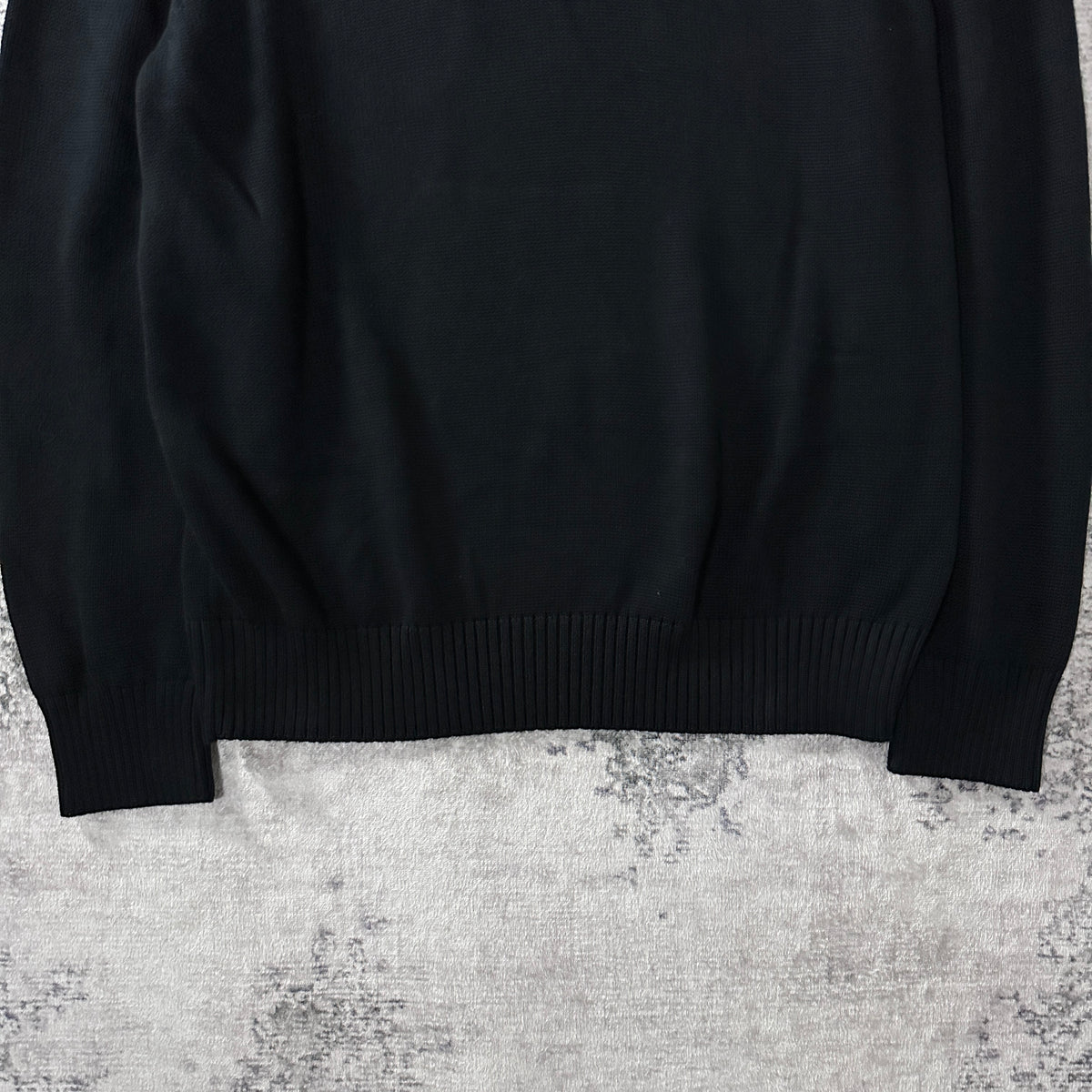 Quince Black Organic Cotton Quarter Zip Sweater Size XL