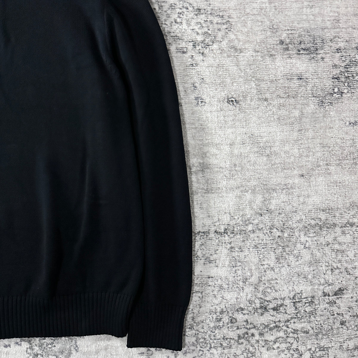 Quince Black Organic Cotton Quarter Zip Sweater Size XL