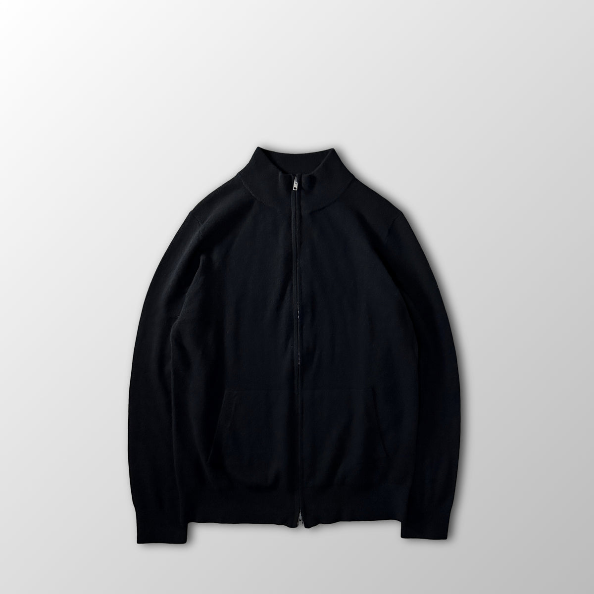 Quince Black 100% Cashmere Full Zip Sweater Size L