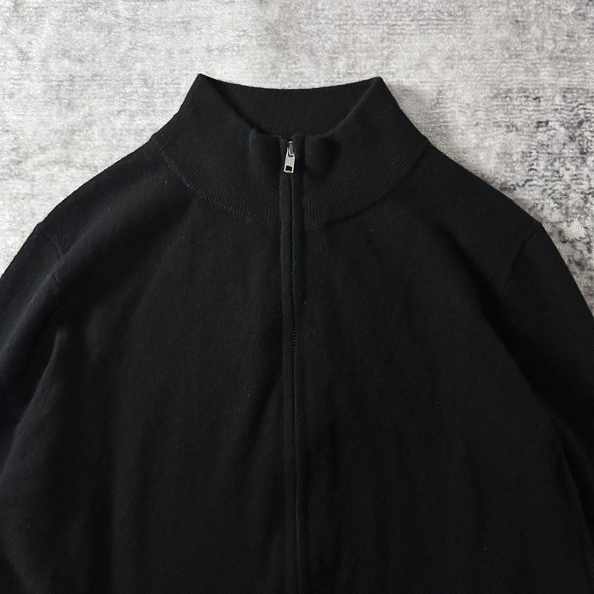 Quince Black 100% Cashmere Full Zip Sweater Size L
