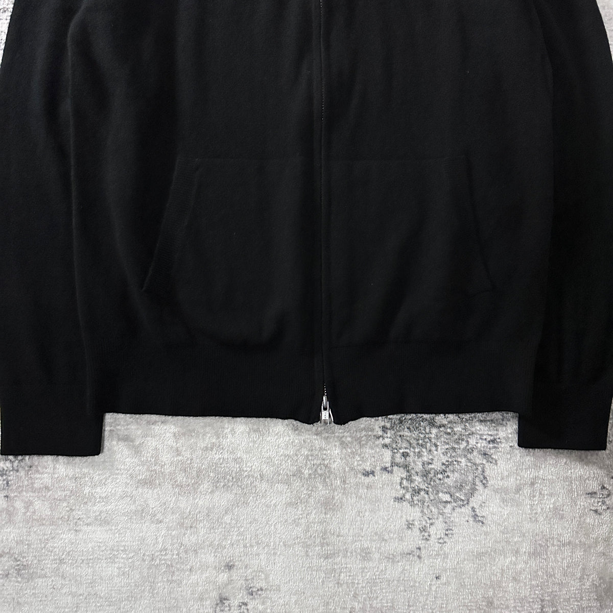Quince Black 100% Cashmere Full Zip Sweater Size L