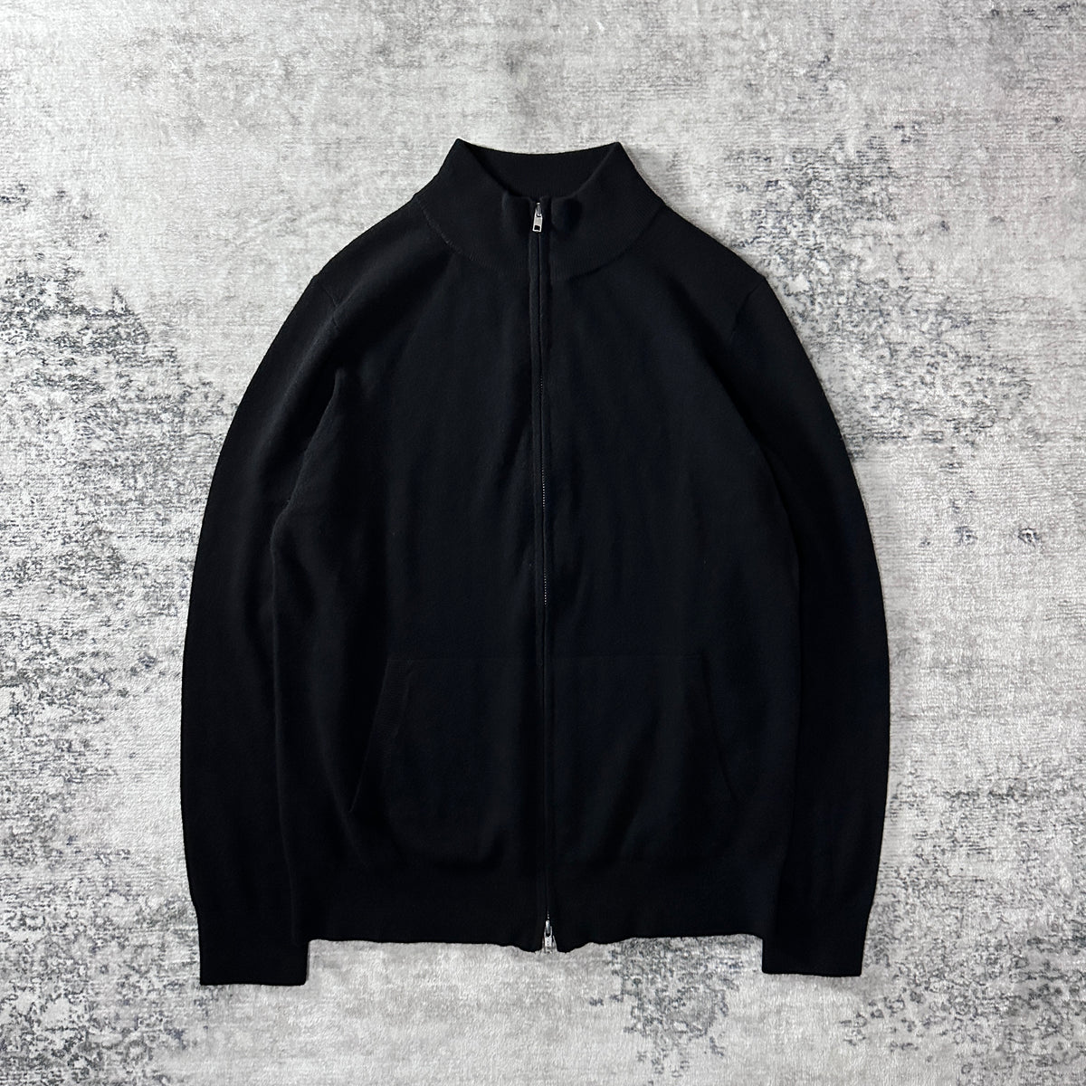 Quince Black 100% Cashmere Full Zip Sweater Size L