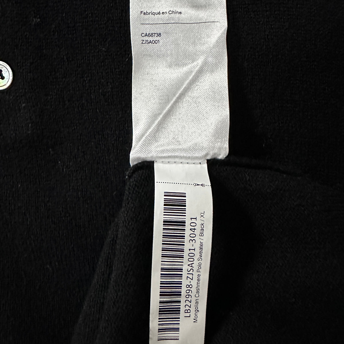 Quince Black 100% Cashmere Knit Polo Sweater Size XL