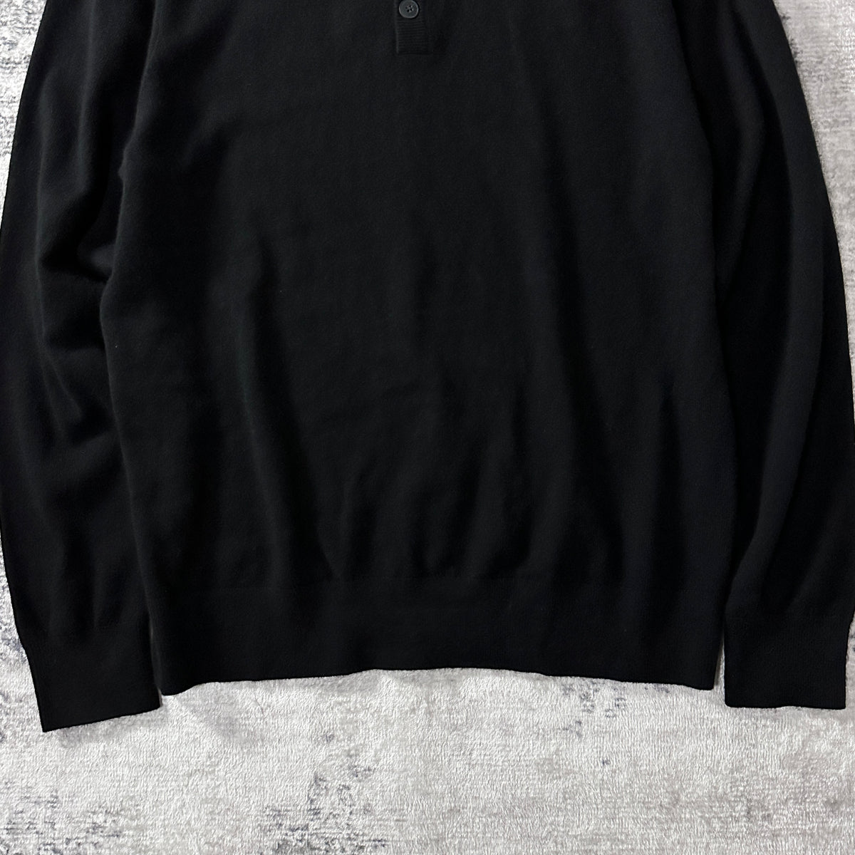 Quince Black 100% Cashmere Henley Sweater Size L