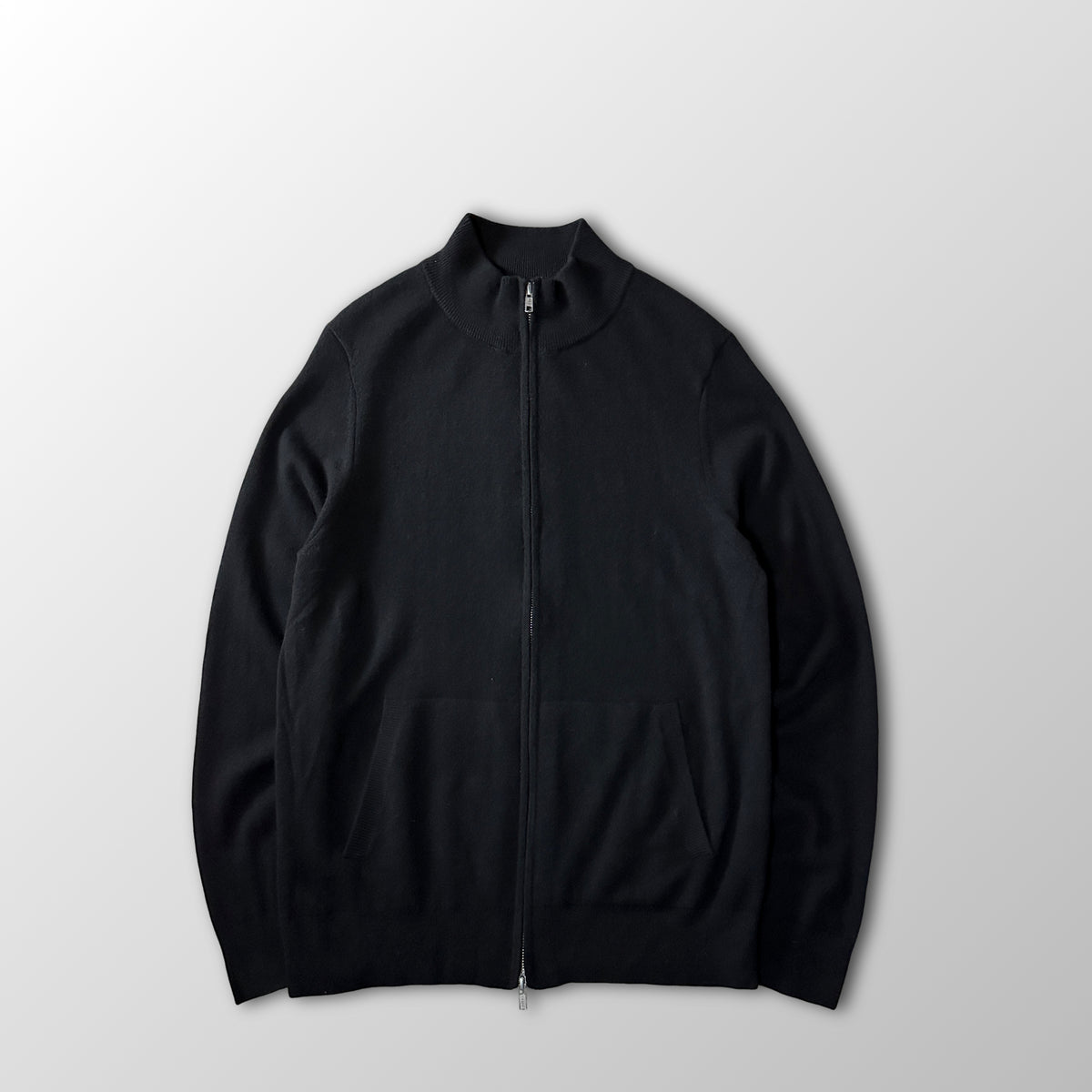 Quince Black 100% Cashmere Full Zip Sweater Size L
