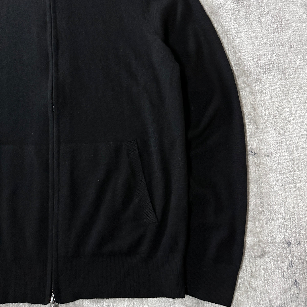 Quince Black 100% Cashmere Full Zip Sweater Size L